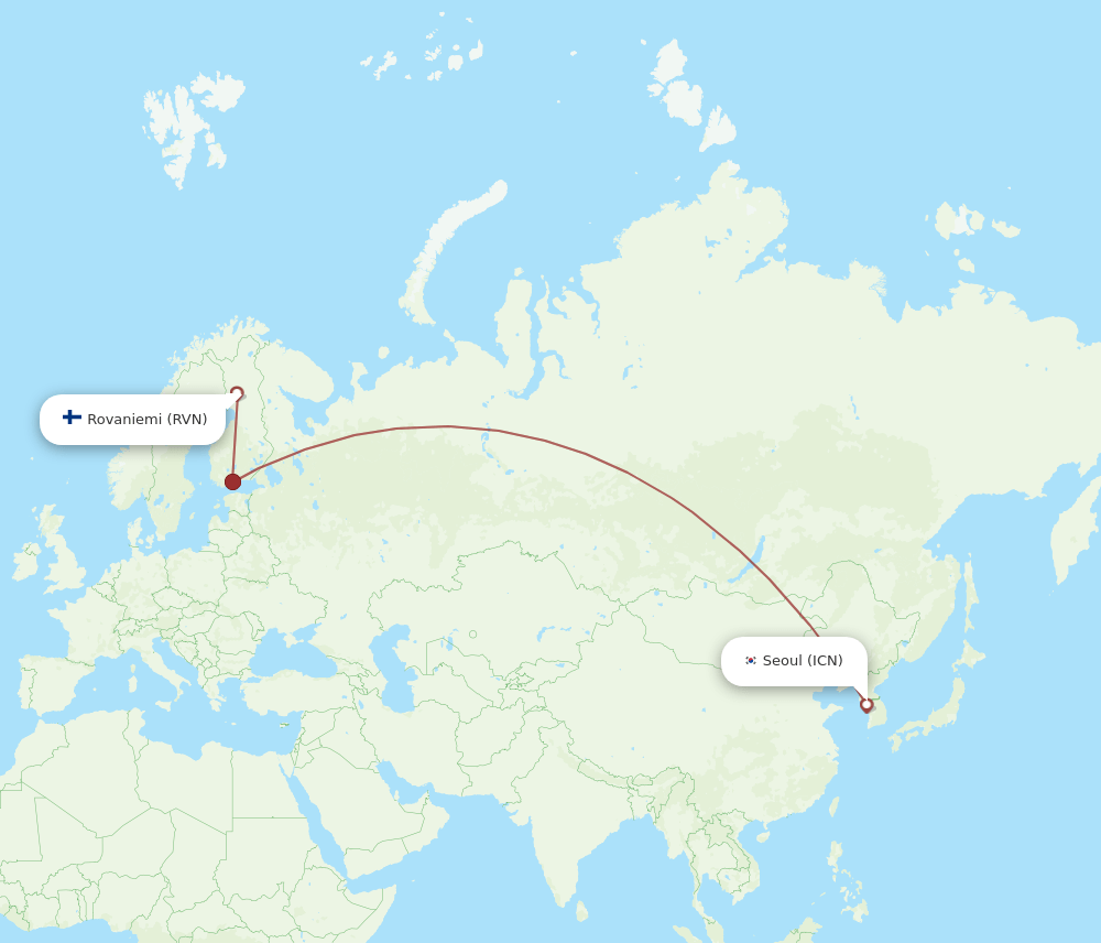 ICN-RVN flight routes