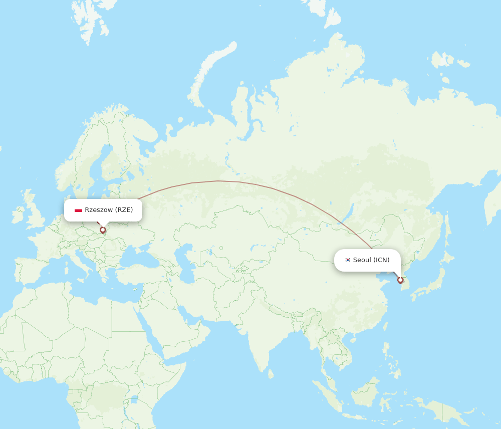 ICN-RZE flight routes