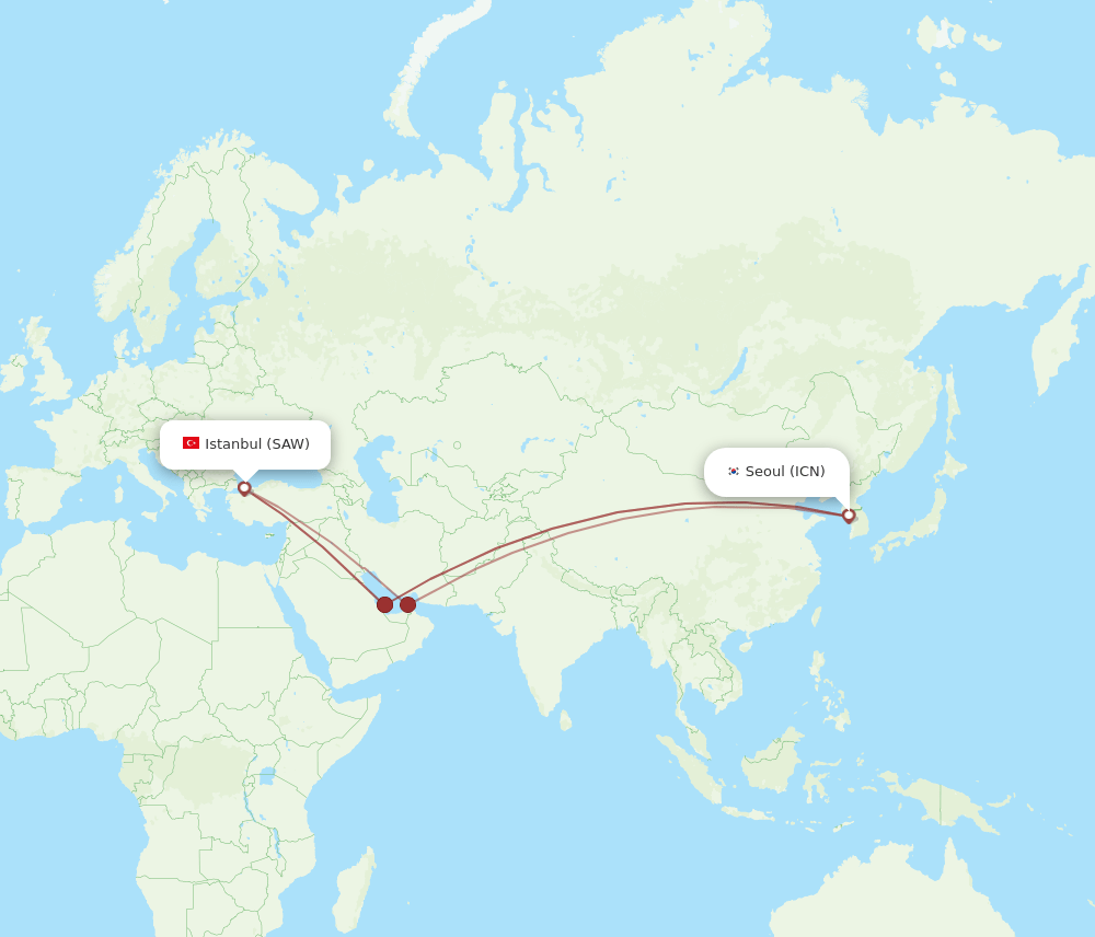 ICN-SAW flight routes