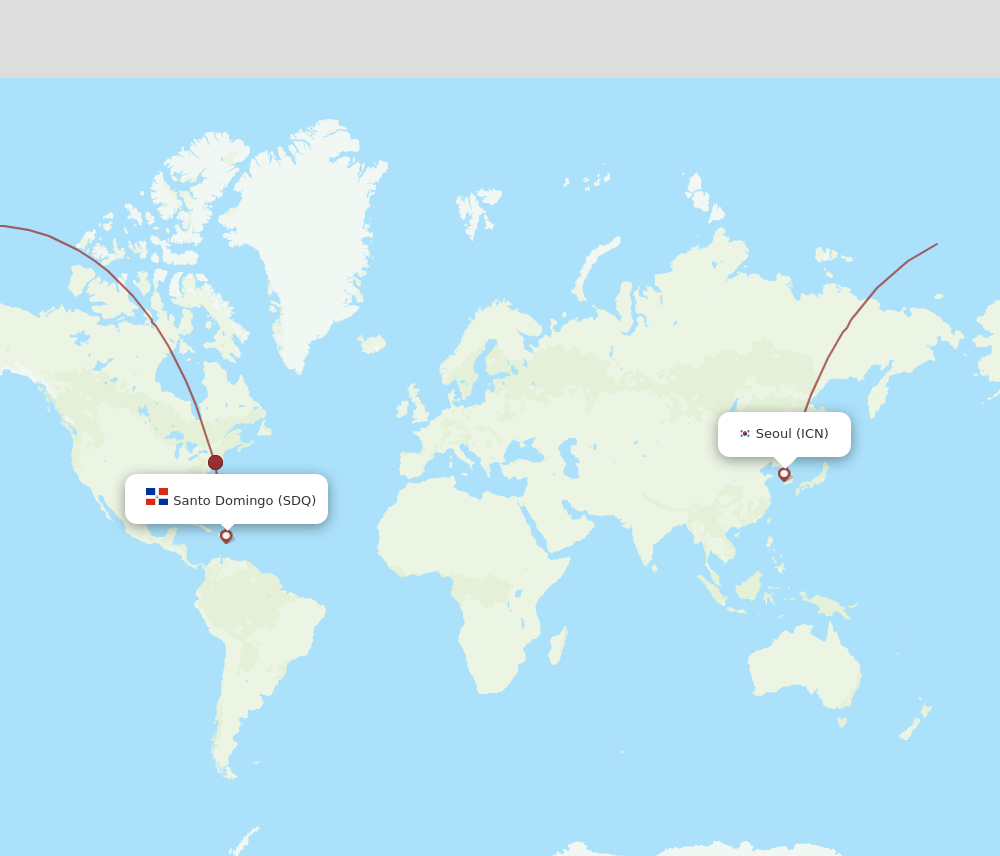 ICN-SDQ flight routes