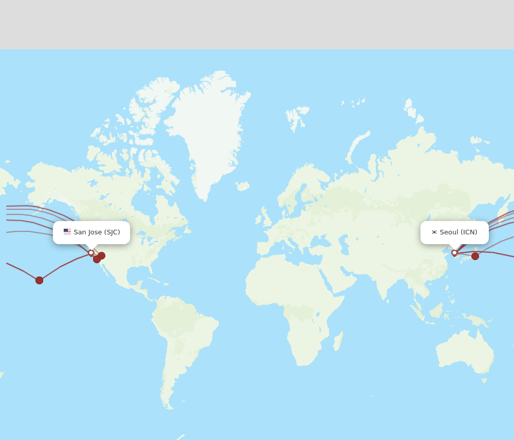 ICN-SJC flight routes