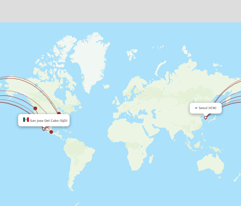 ICN to SJD flights and routes map