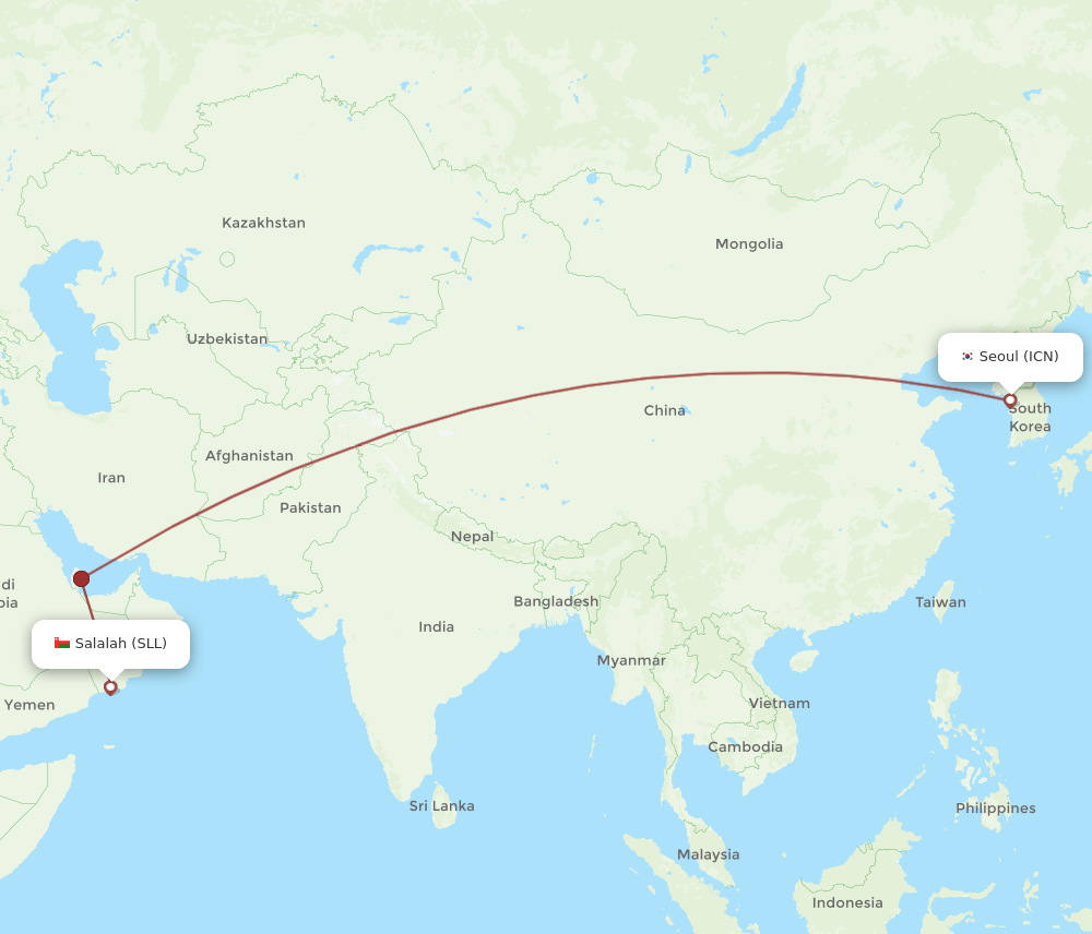 ICN-SLL flight routes