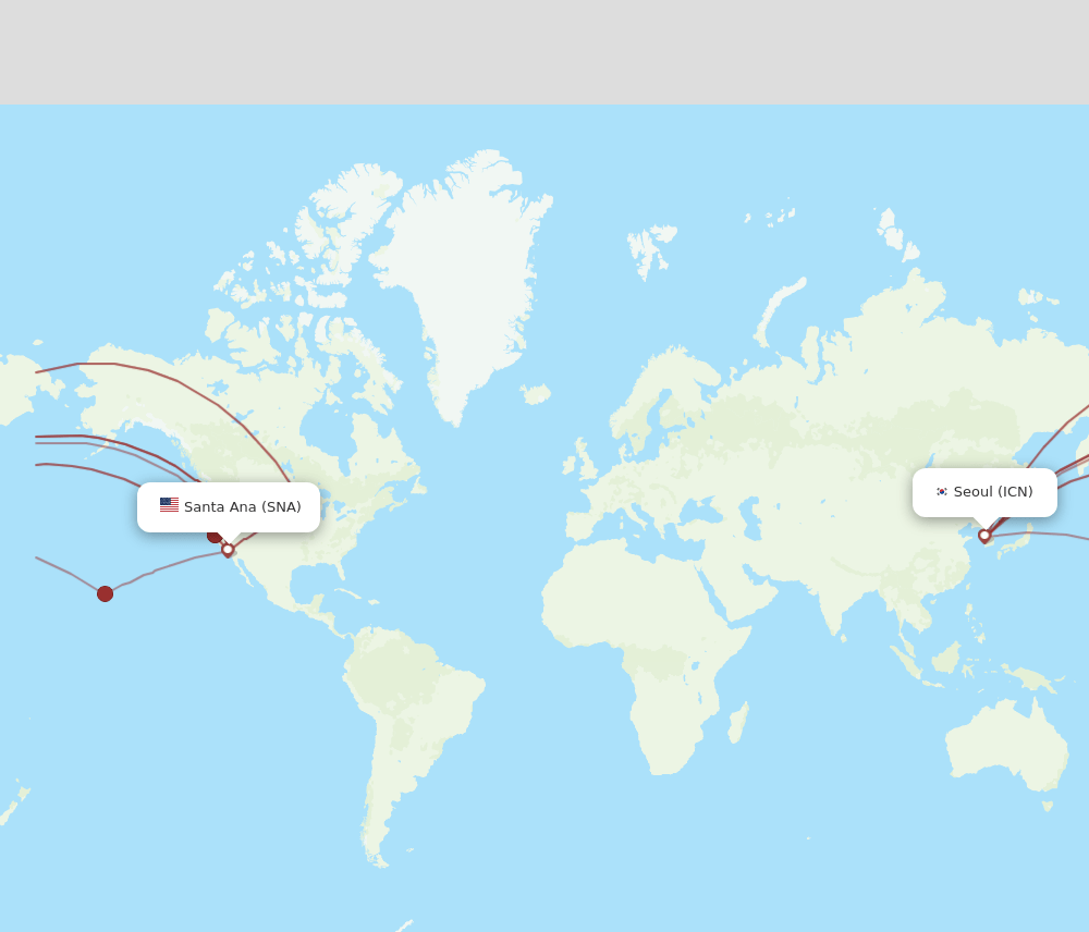 ICN-SNA flight routes