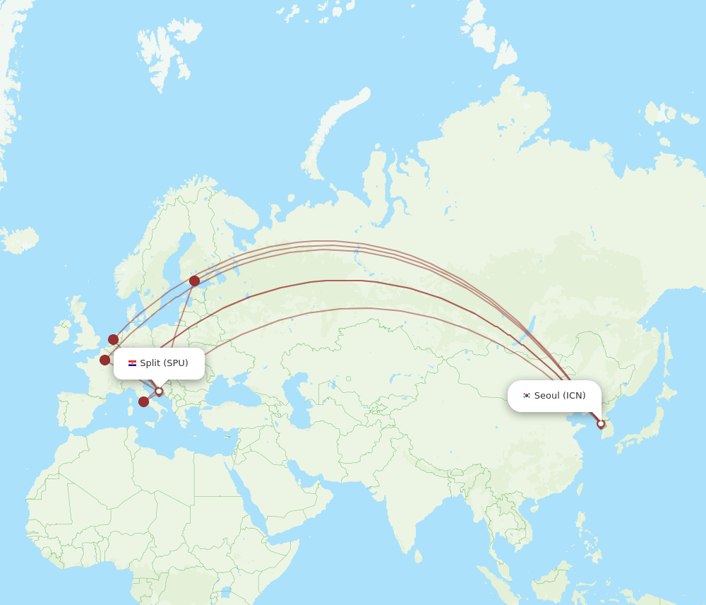 ICN-SPU flight routes