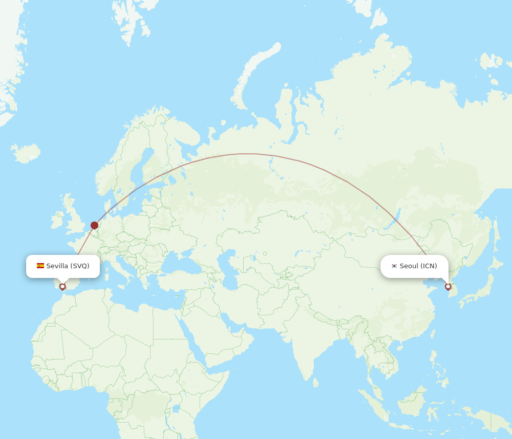 ICN-SVQ flight routes