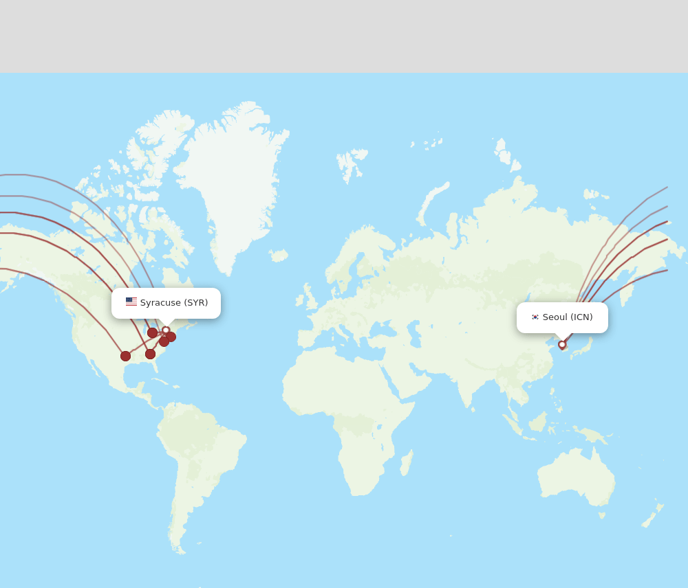 ICN-SYR flight routes