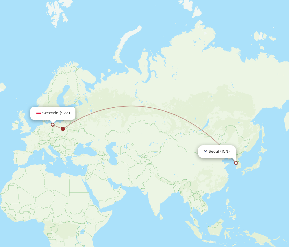 ICN-SZZ flight routes