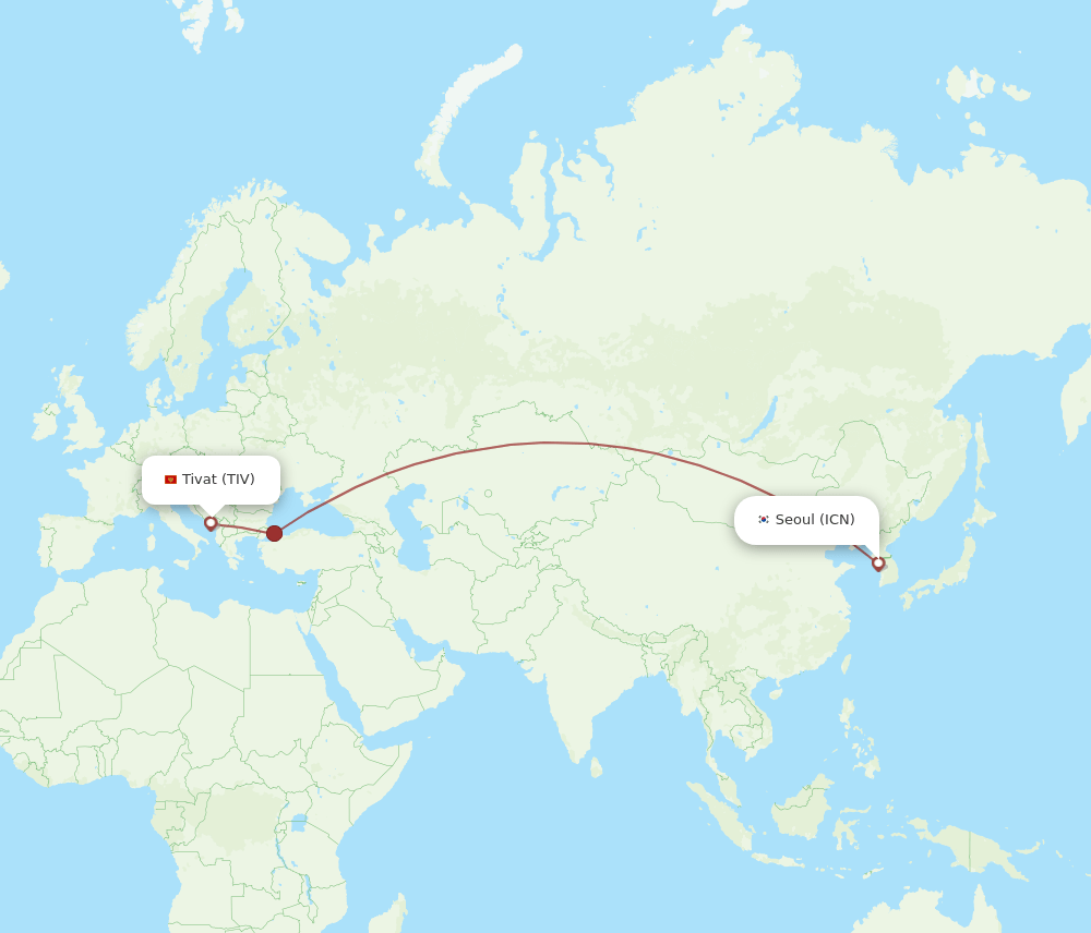 ICN-TIV flight routes
