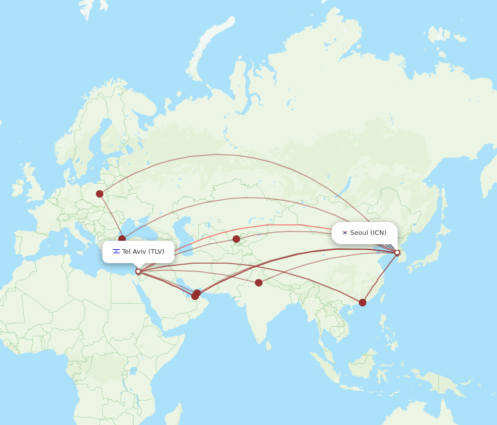 ICN-TLV flight routes