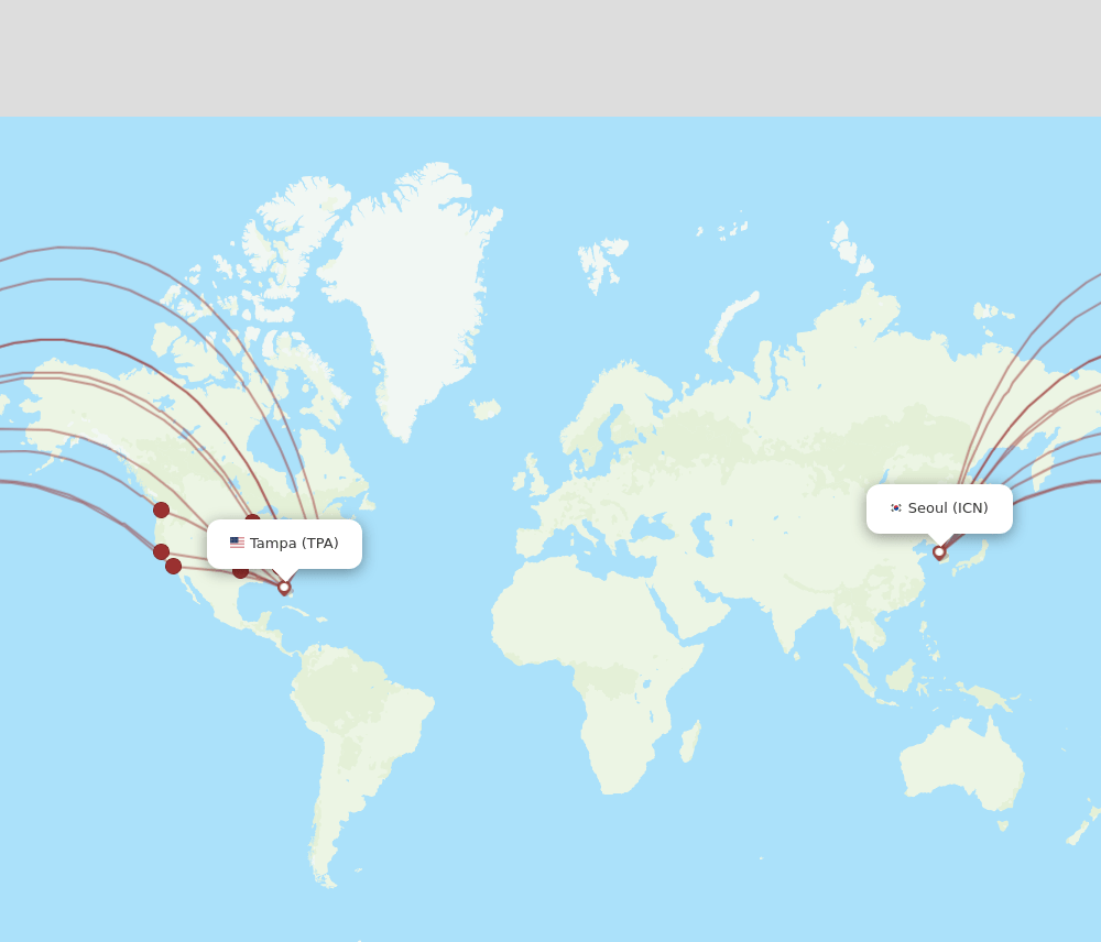 ICN-TPA flight routes