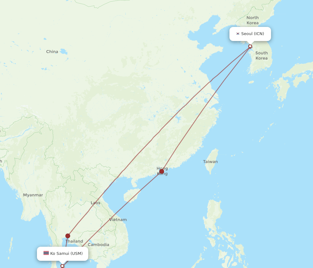 ICN-USM flight routes