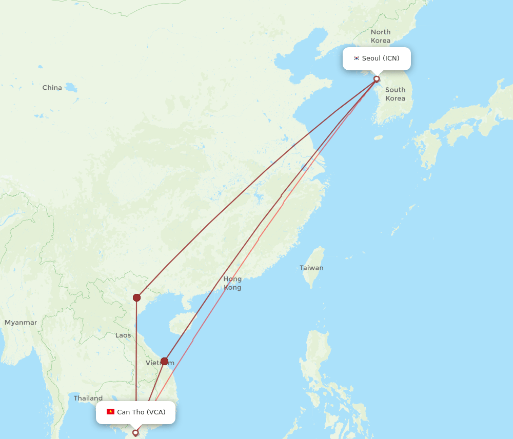 ICN-VCA flight routes