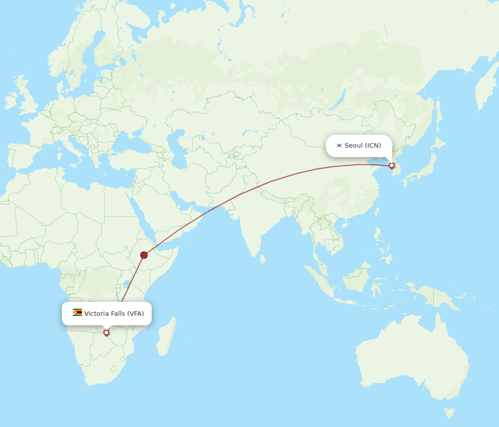 ICN-VFA flight routes