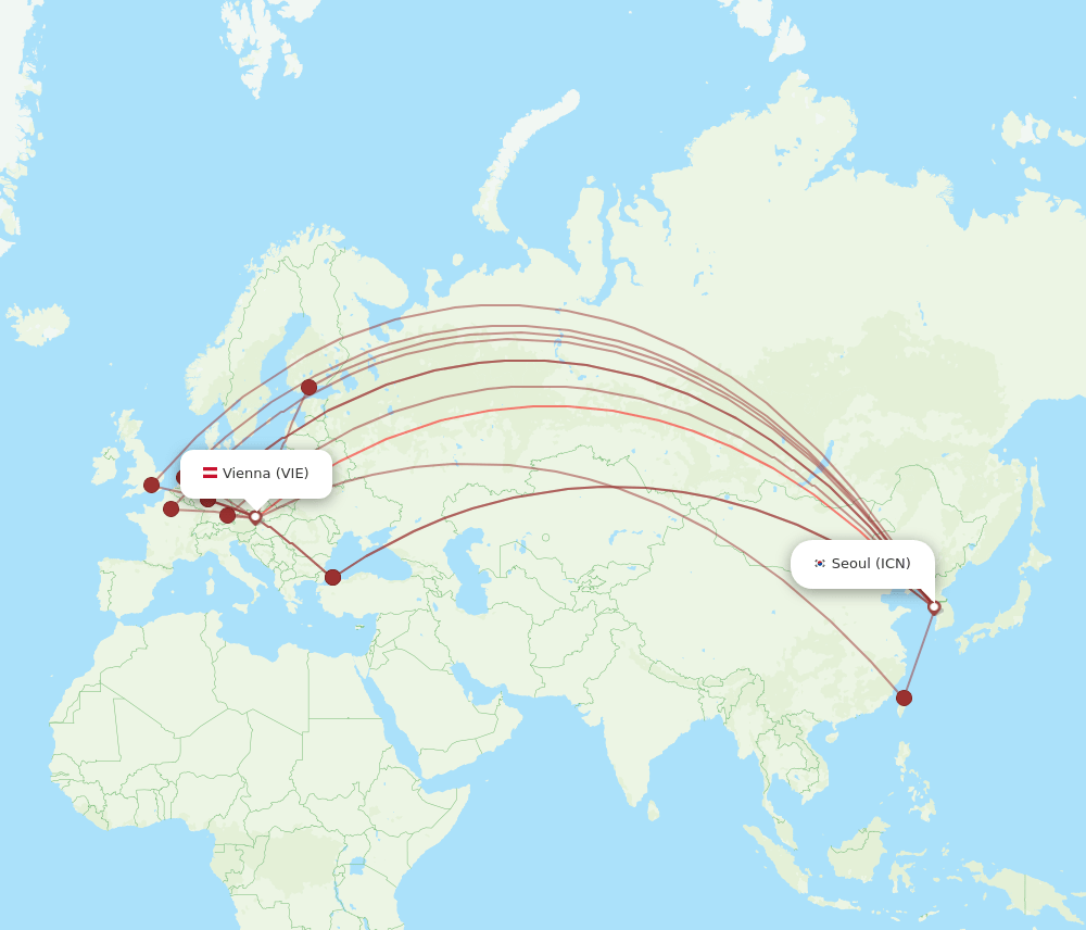 ICN-VIE flight routes