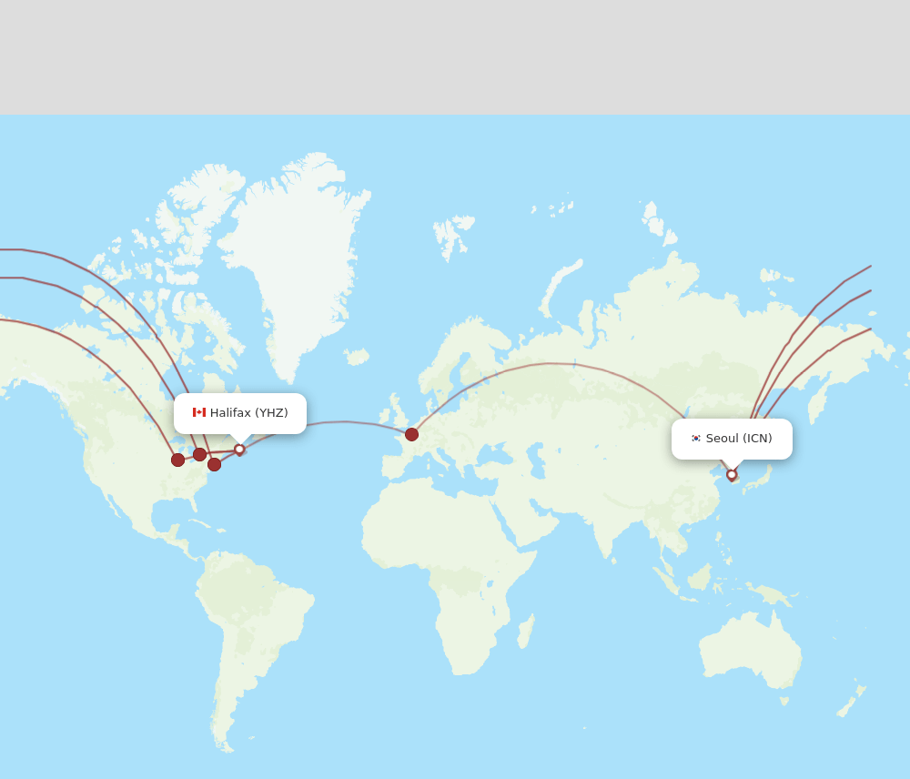 ICN-YHZ flight routes