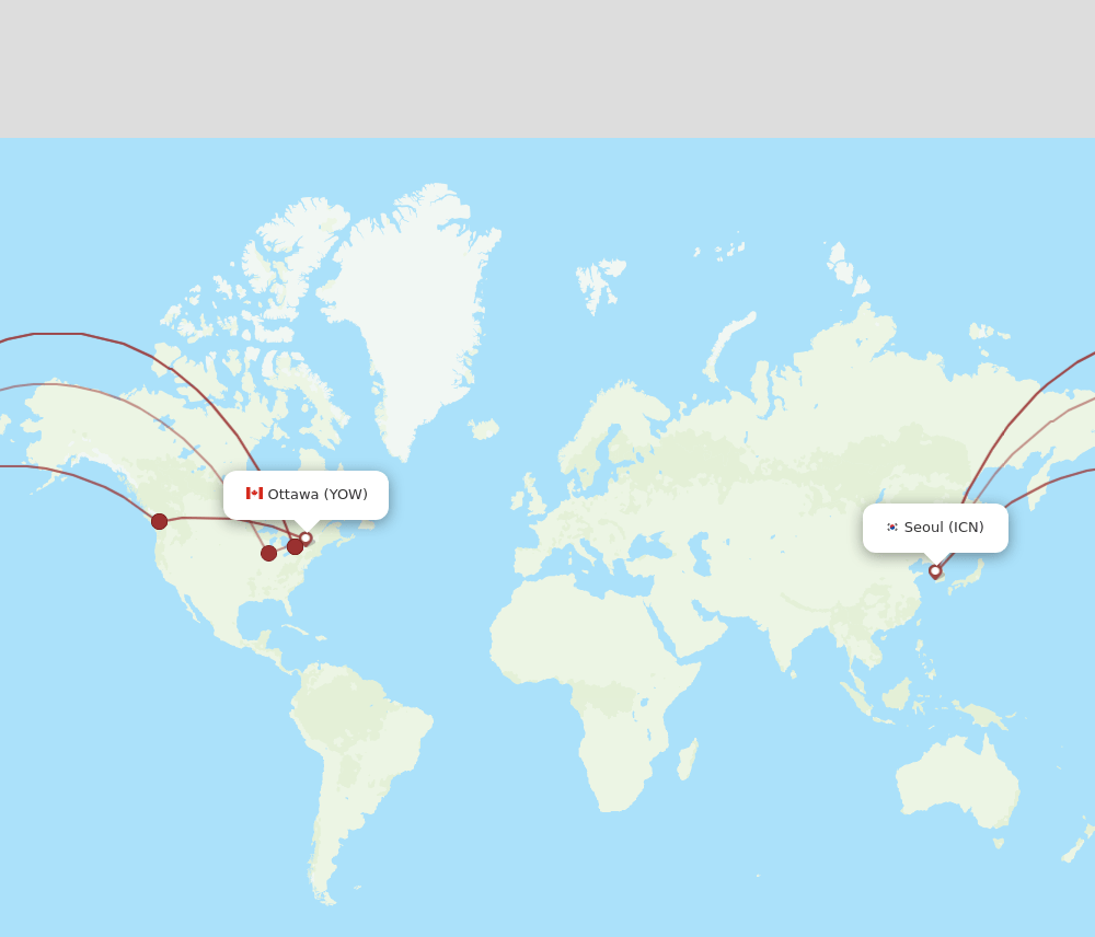 ICN-YOW flight routes
