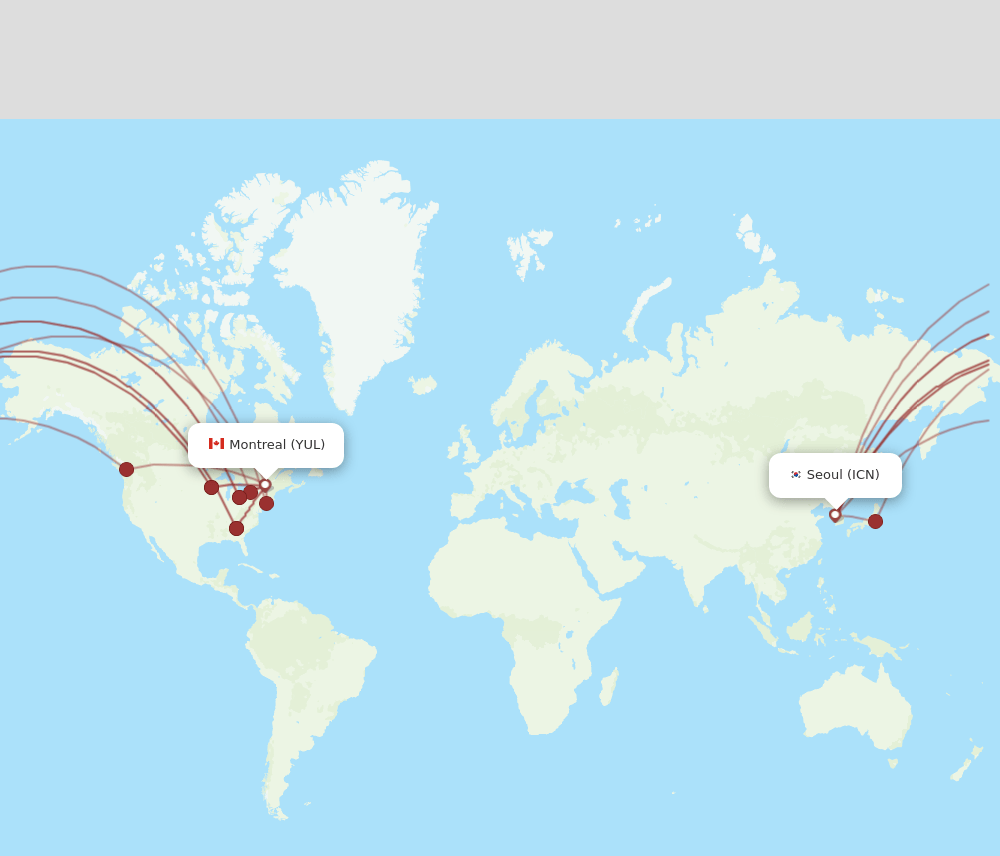 ICN-YUL flight routes