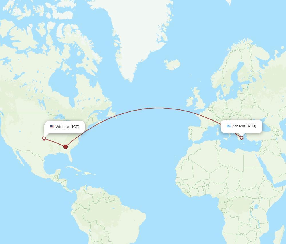 ICT-ATH flight routes