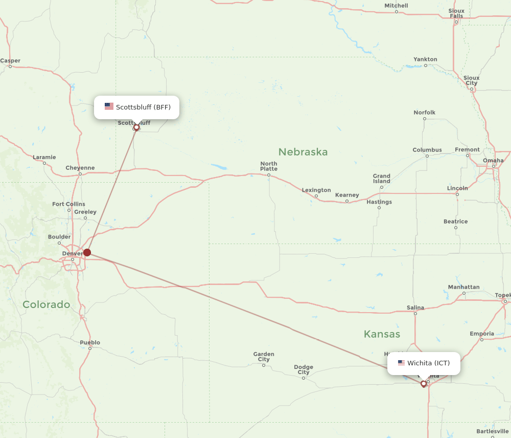 ICT-BFF flight routes