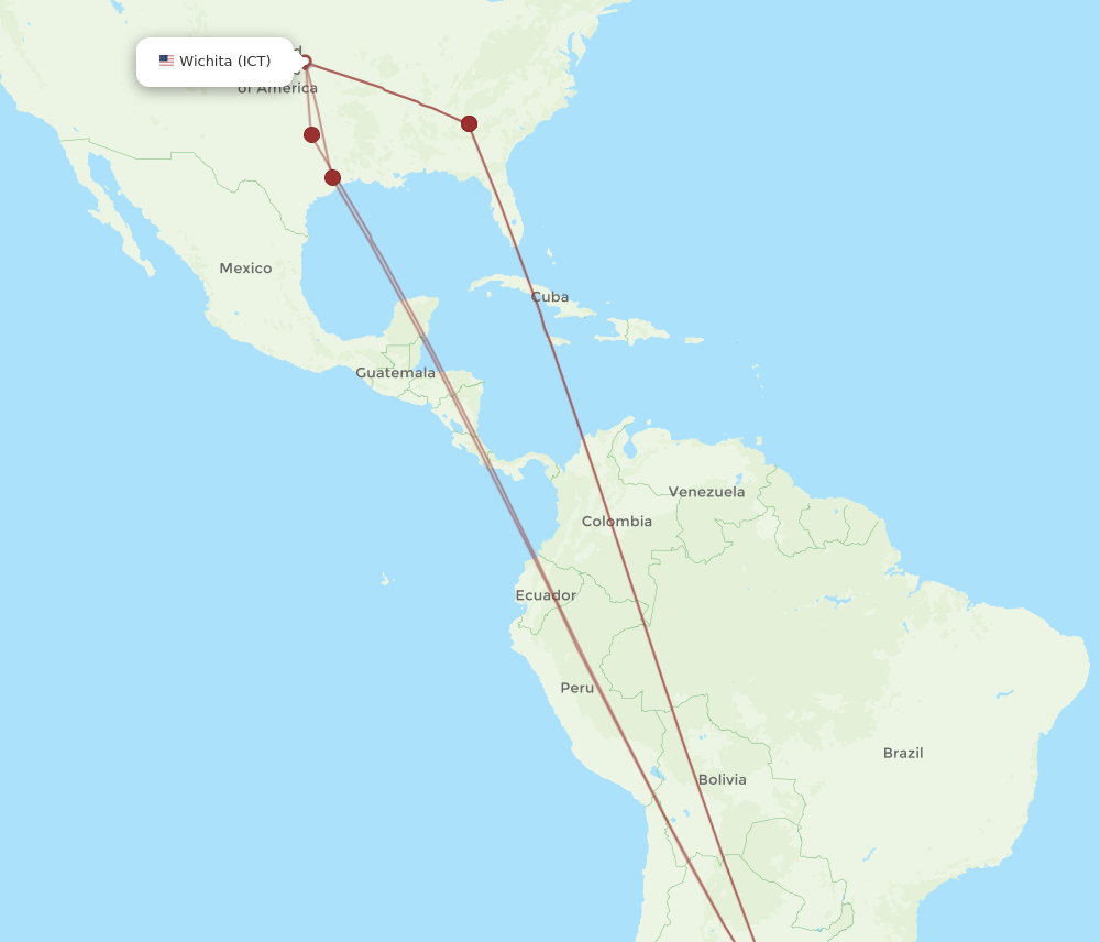 ICT-EZE flight routes