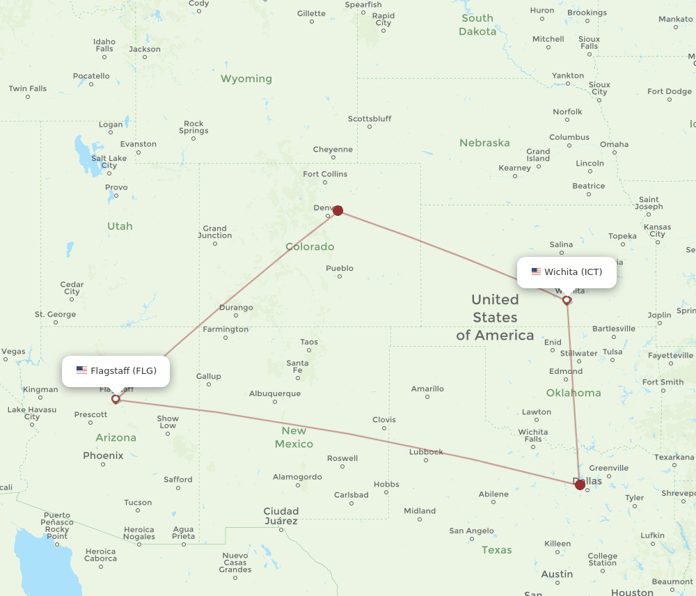 ICT-FLG flight routes