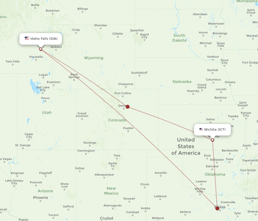 ICT-IDA flight routes