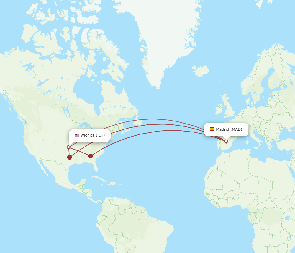 ICT-MAD flight routes