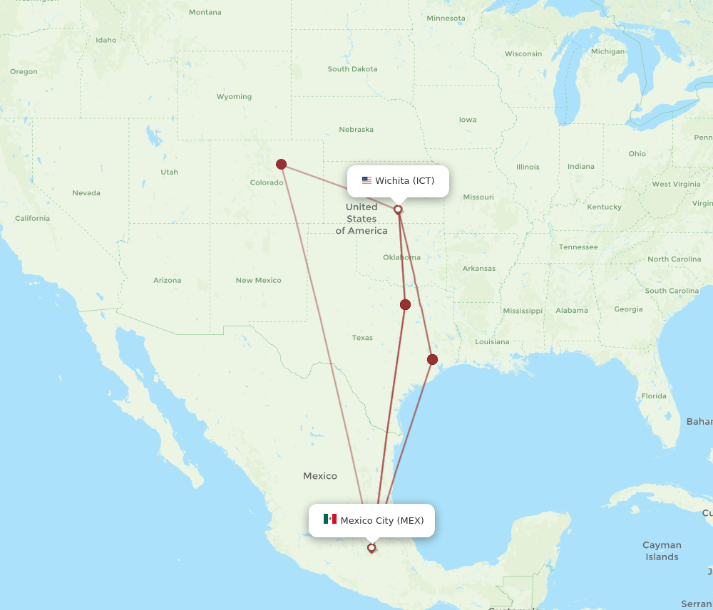 ICT-MEX flight routes