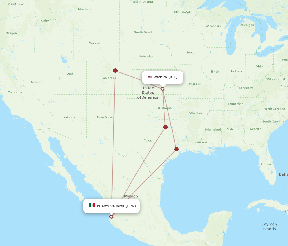 ICT-PVR flight routes