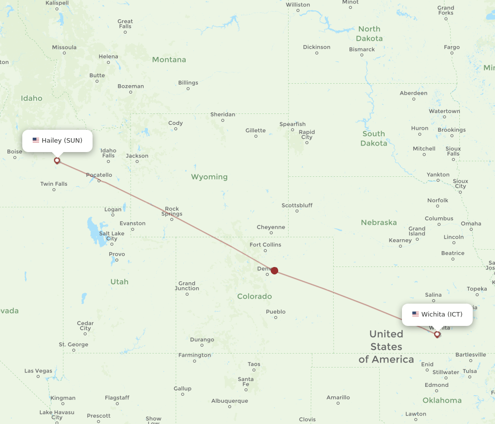ICT-SUN flight routes