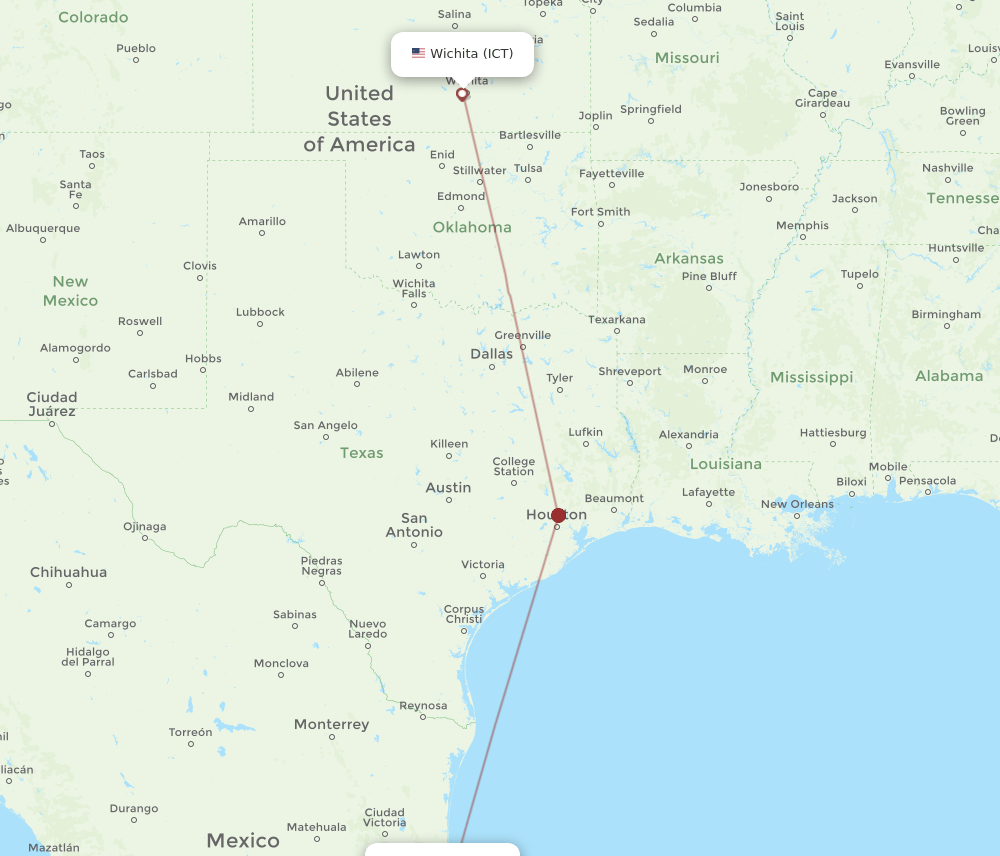 ICT-TAM flight routes