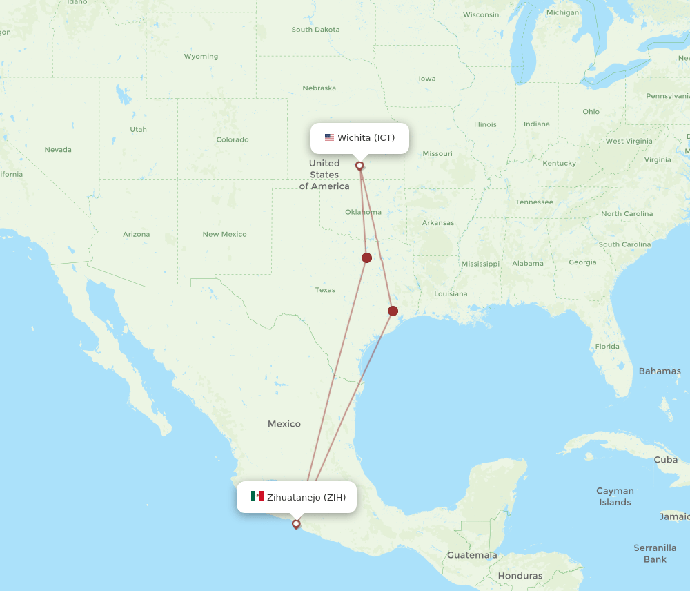 ICT-ZIH flight routes