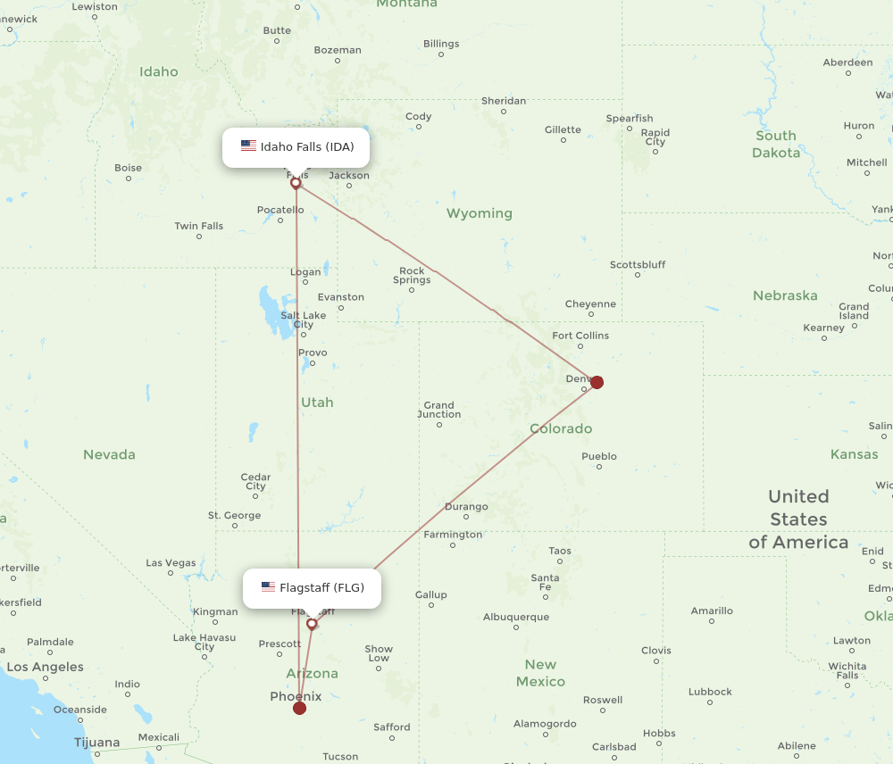 IDA-FLG flight routes