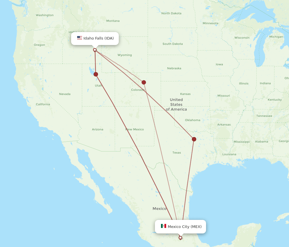 IDA-MEX flight routes