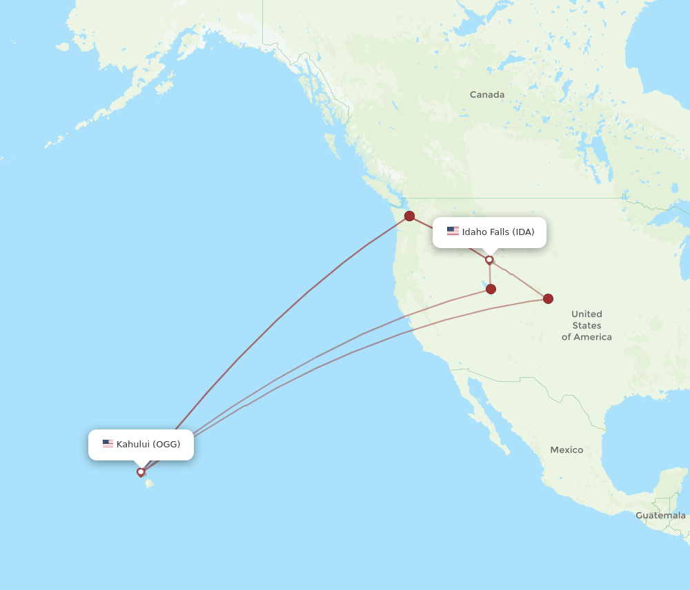 IDA-OGG flight routes