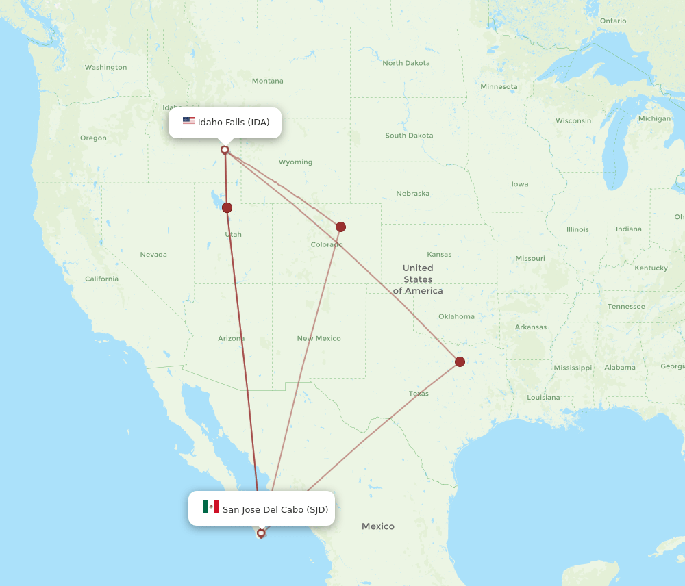 IDA-SJD flight routes