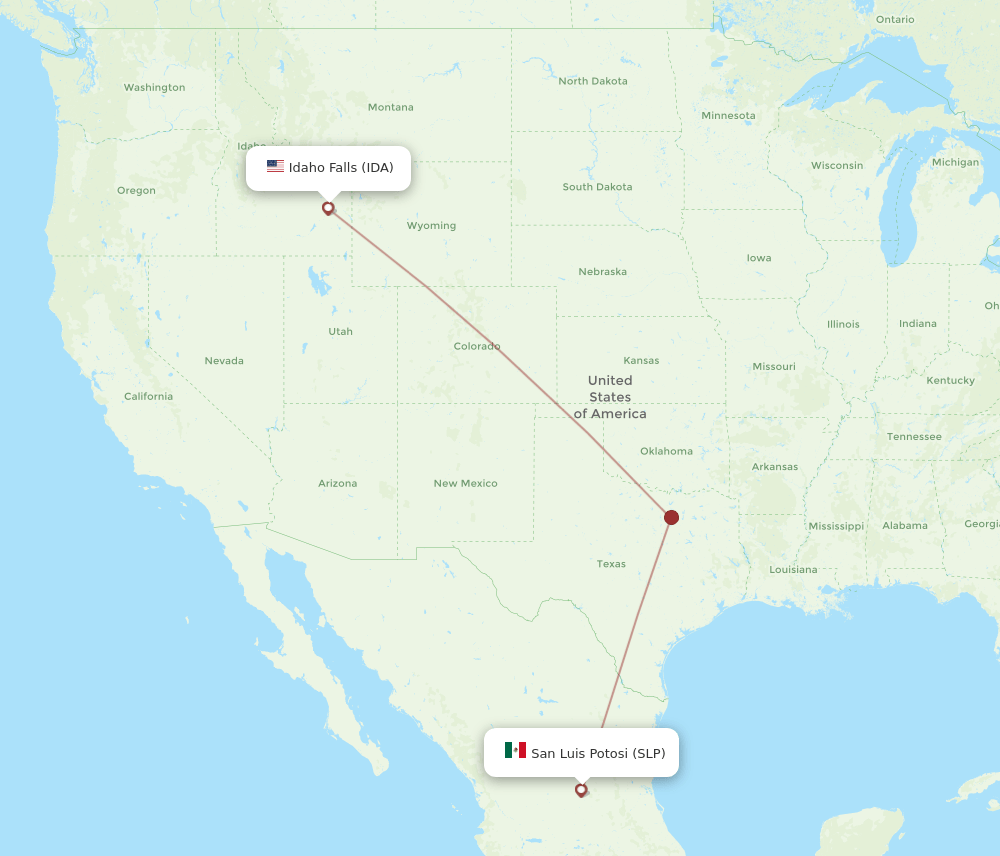 IDA to SLP flights and routes map