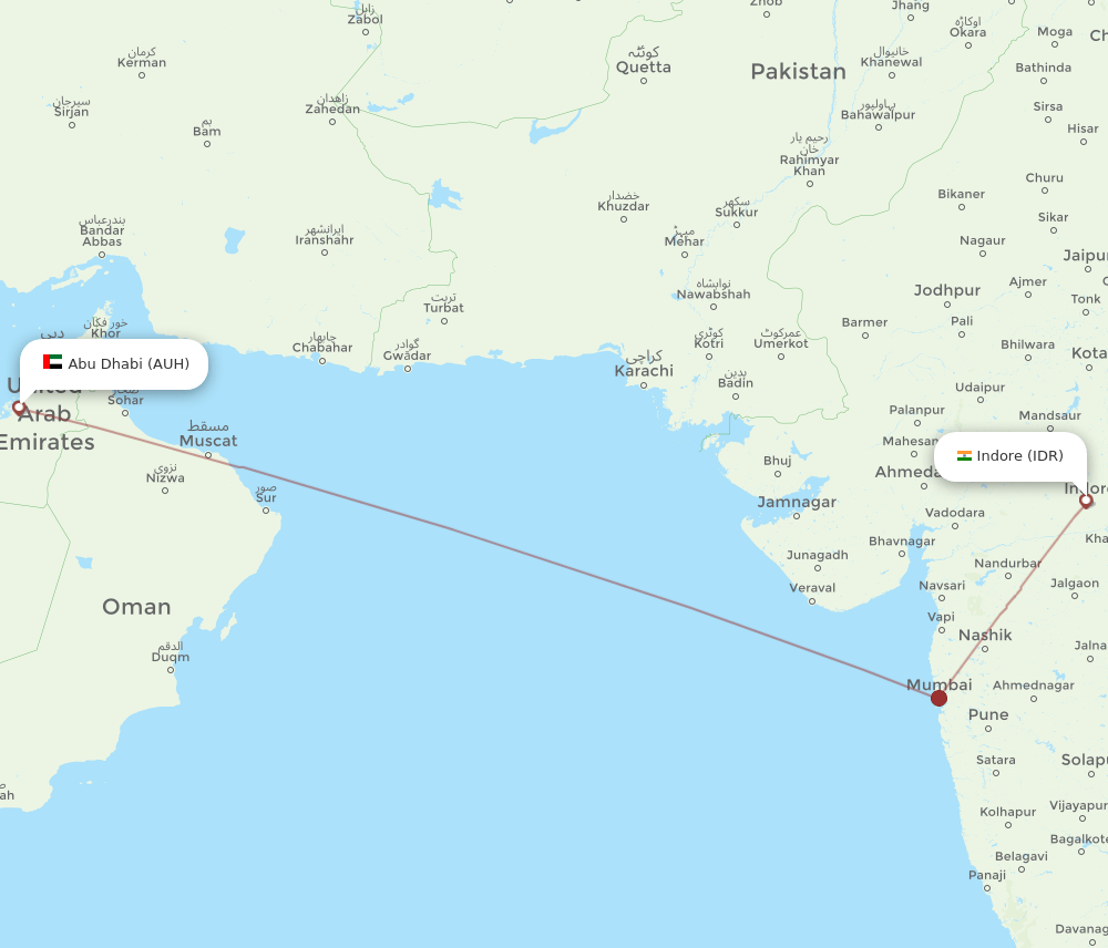 IDR-AUH flight routes