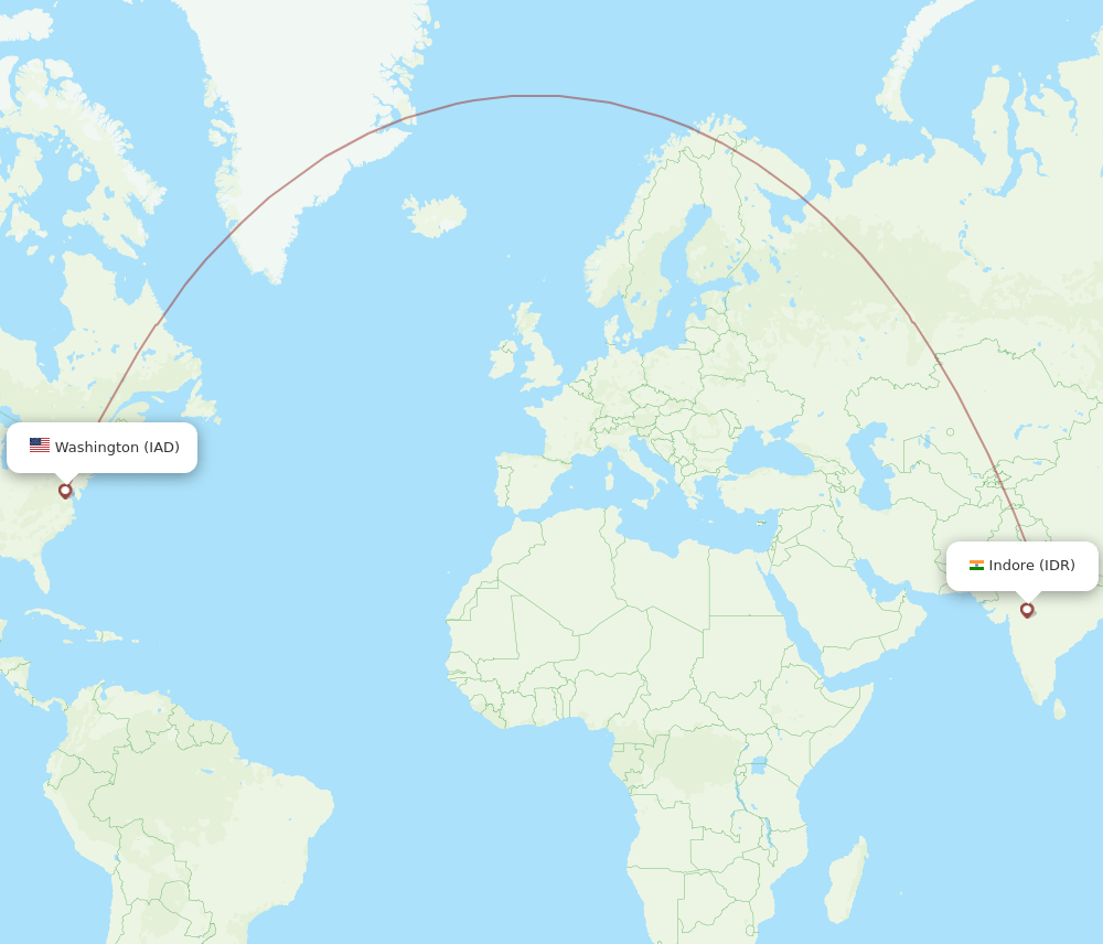 IDR-IAD flight routes