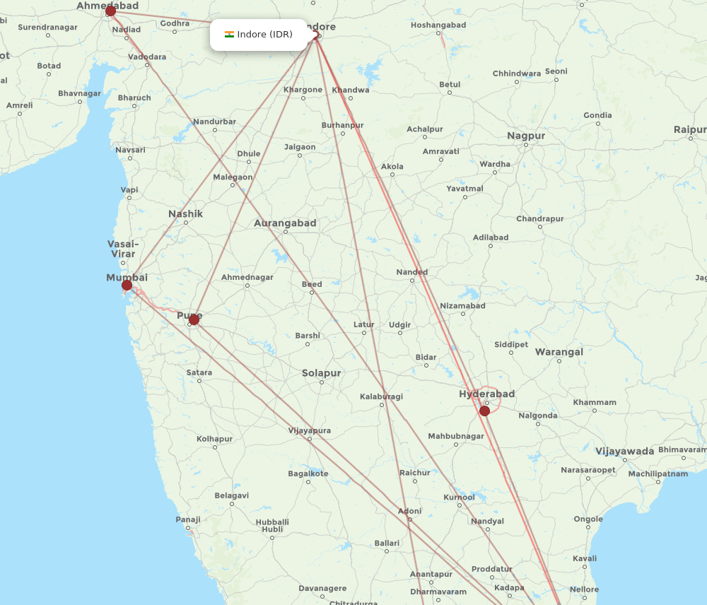 IDR-MAA flight routes