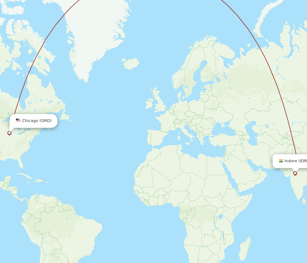 IDR-ORD flight routes