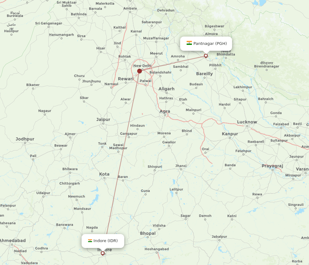 IDR-PGH flight routes