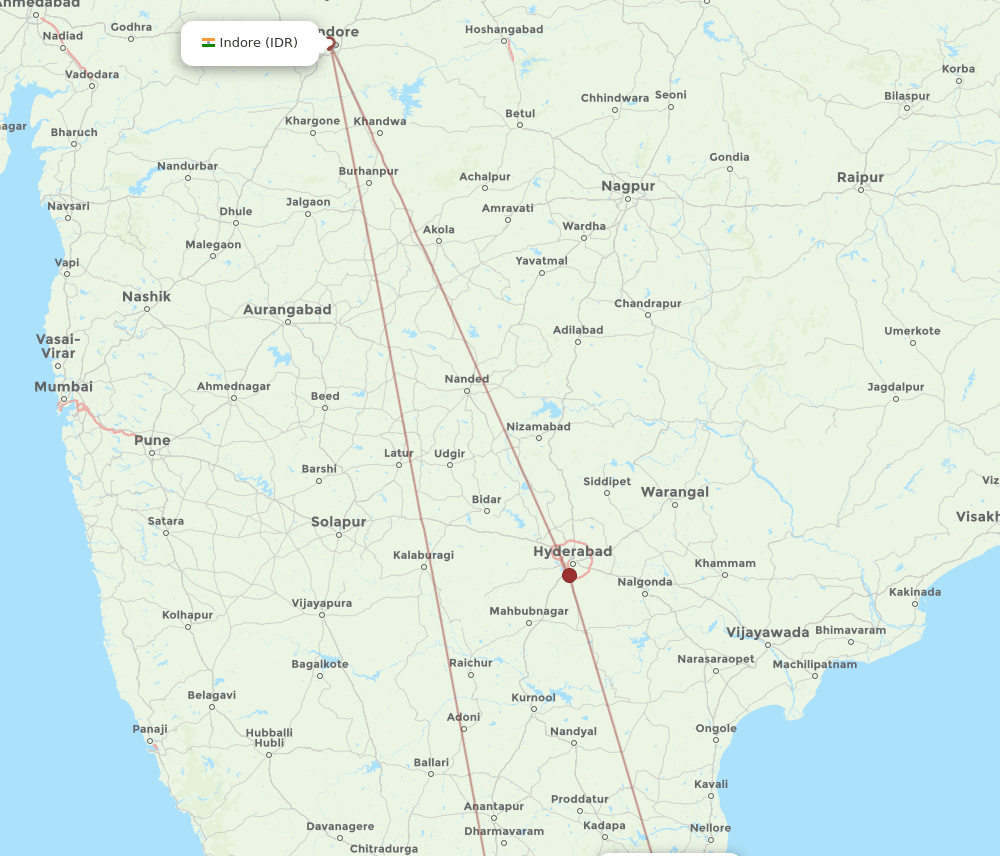 IDR-TIR flight routes