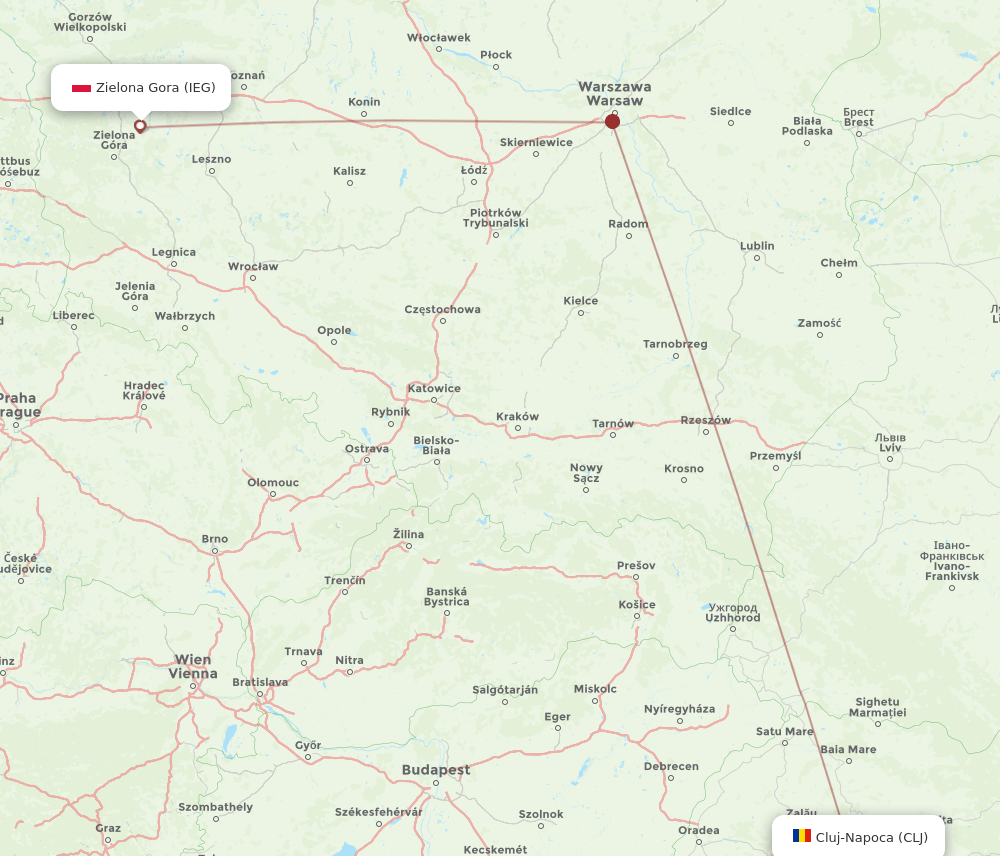 IEG-CLJ flight routes
