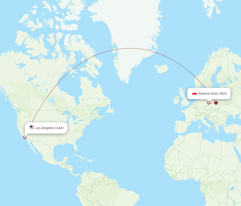 IEG to LAX flights and routes map
