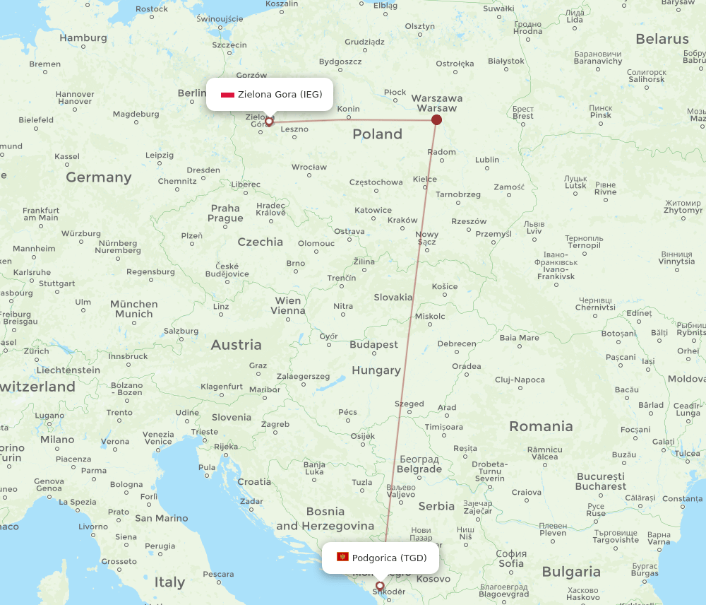 IEG-TGD flight routes