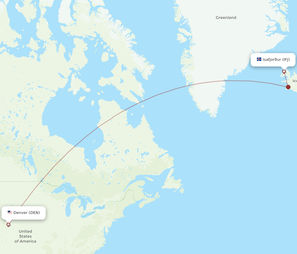 IFJ to DEN flights and routes map