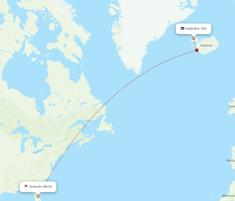 IFJ-MCO flight routes