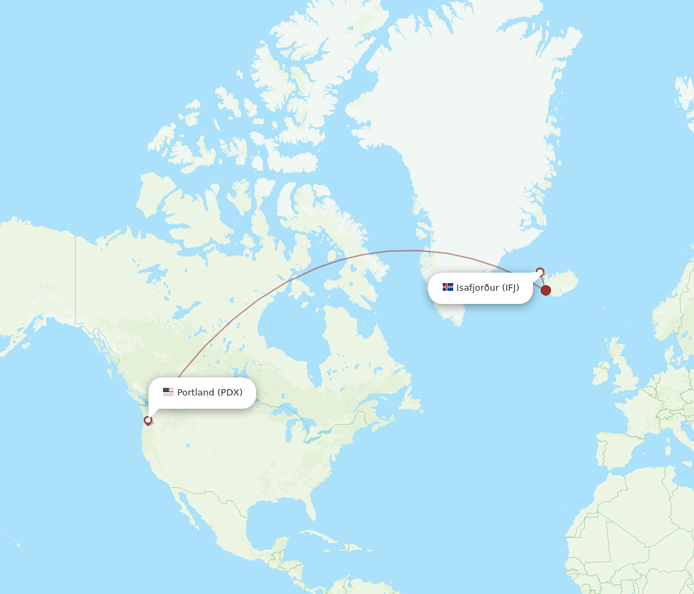 IFJ-PDX flight routes